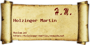 Holzinger Martin névjegykártya